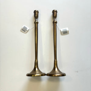 London Old Brass Candlesticks x 2